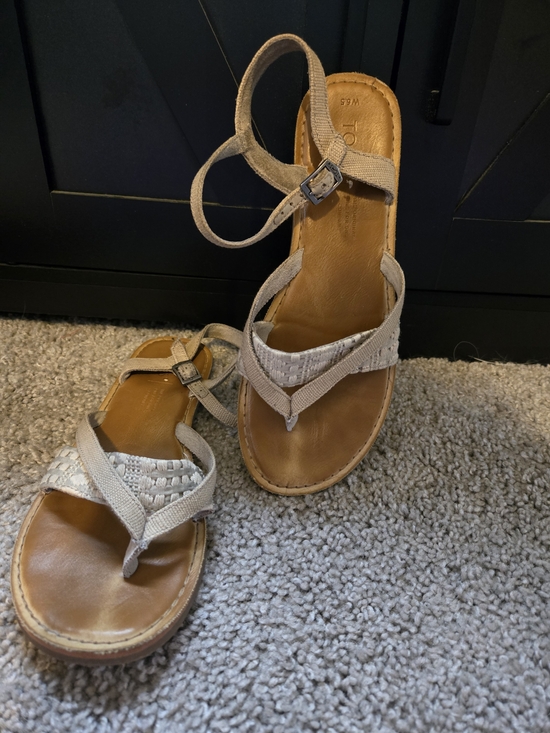 Toms Shoes - TOMS Woven Strappy Ankle-Sling Sandals — Neutral Beige